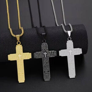Lords Prayer Cross Pendant